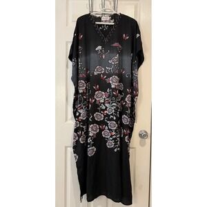 Miss Lavish London Caftan Dress Floral Print Bohemian Style Cover Up‎ OS